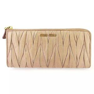 miu miu wallet Materasse beige pink leather Authentic USED